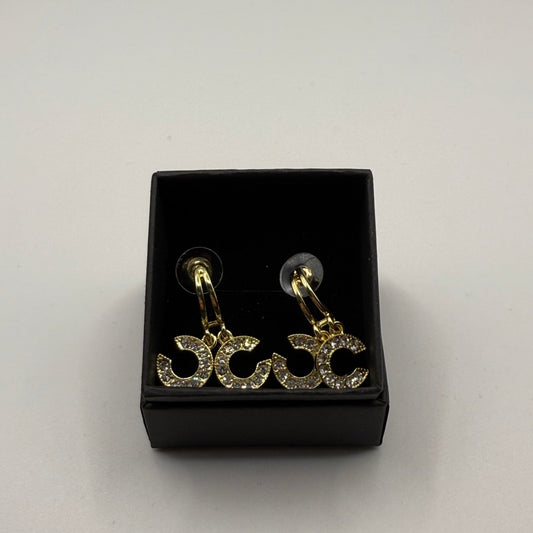 CC gold plated with clear crystals