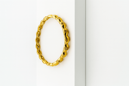 Dubai 18ct gold plated ridged Bangle